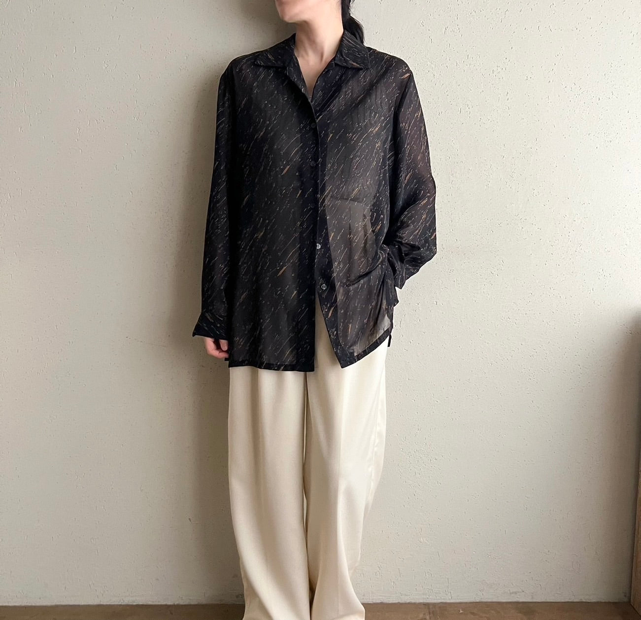 90s Sheer Printed Shirt