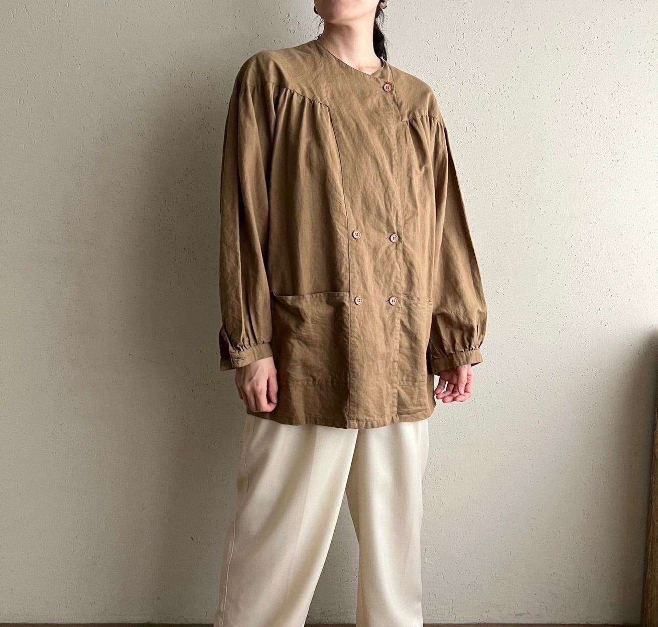 80s Design Blouse,Light Jacket