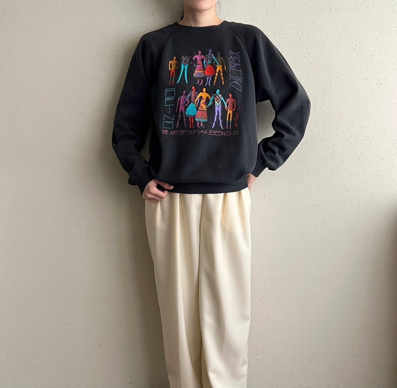 80s Printed Sweater Made in USA
