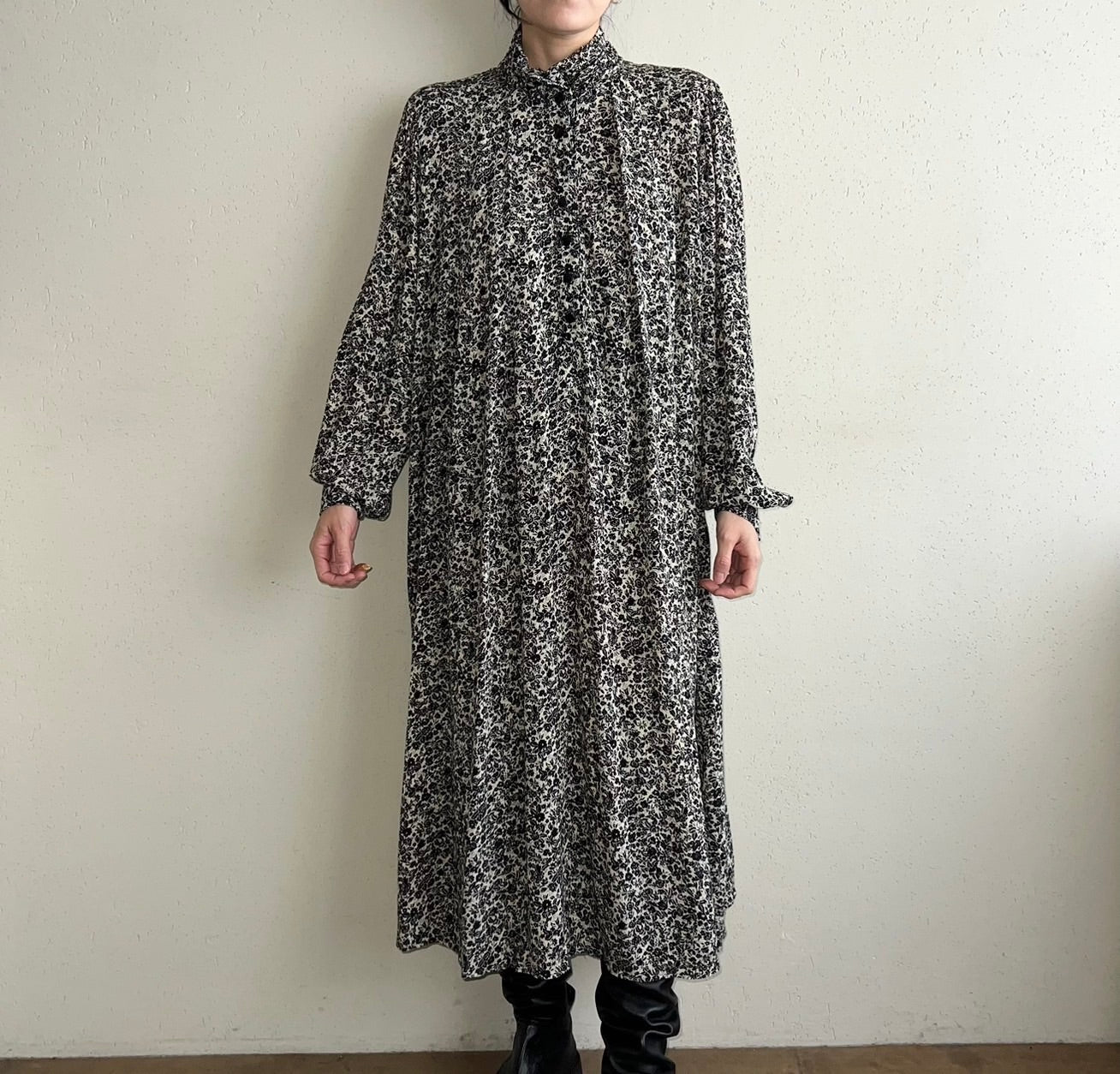 80s Printed Rayon Dress
