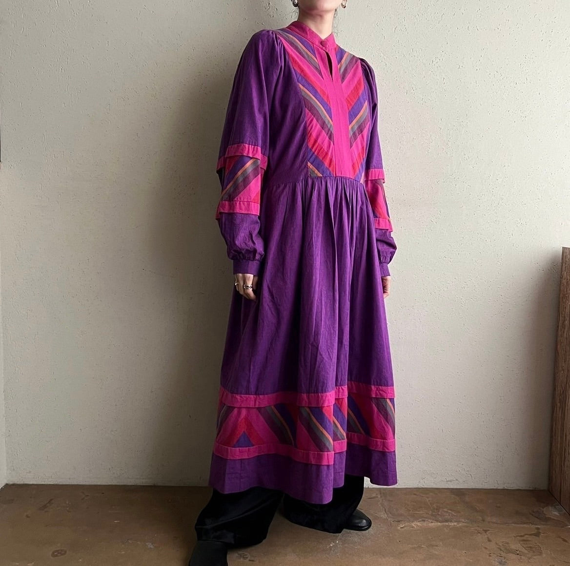 80s "Westfalenstoffe" fabric Dress Made in W.Germany