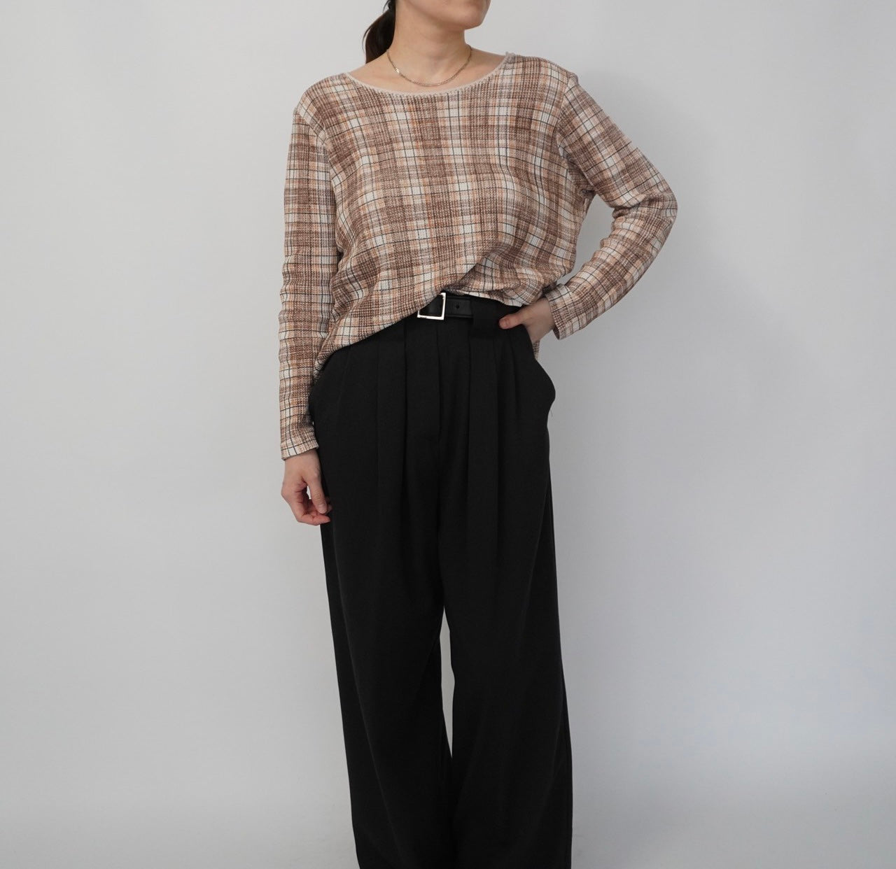 90s Plaid Top Made in USA