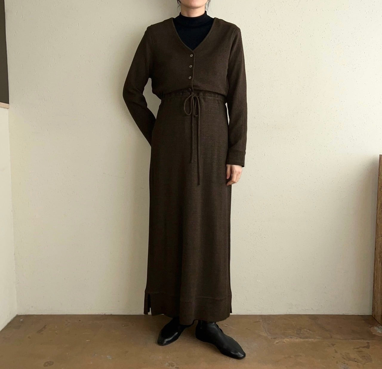 90s Brown Rayon Two-Piece Made in USA
