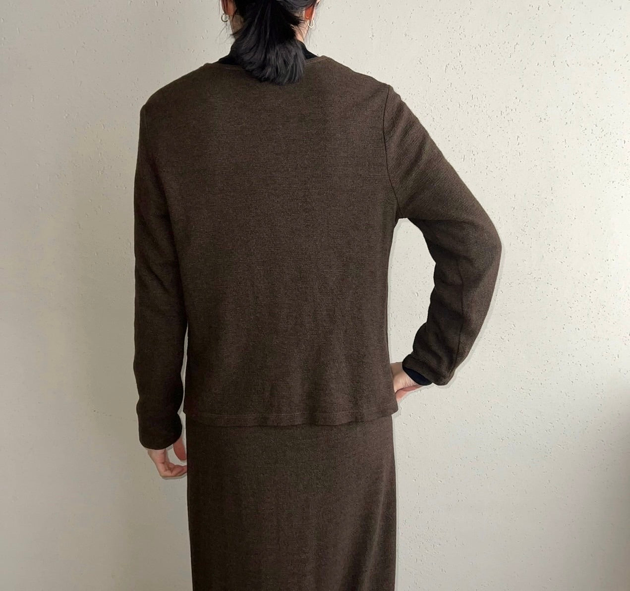 90s Brown Rayon Two-Piece Made in USA