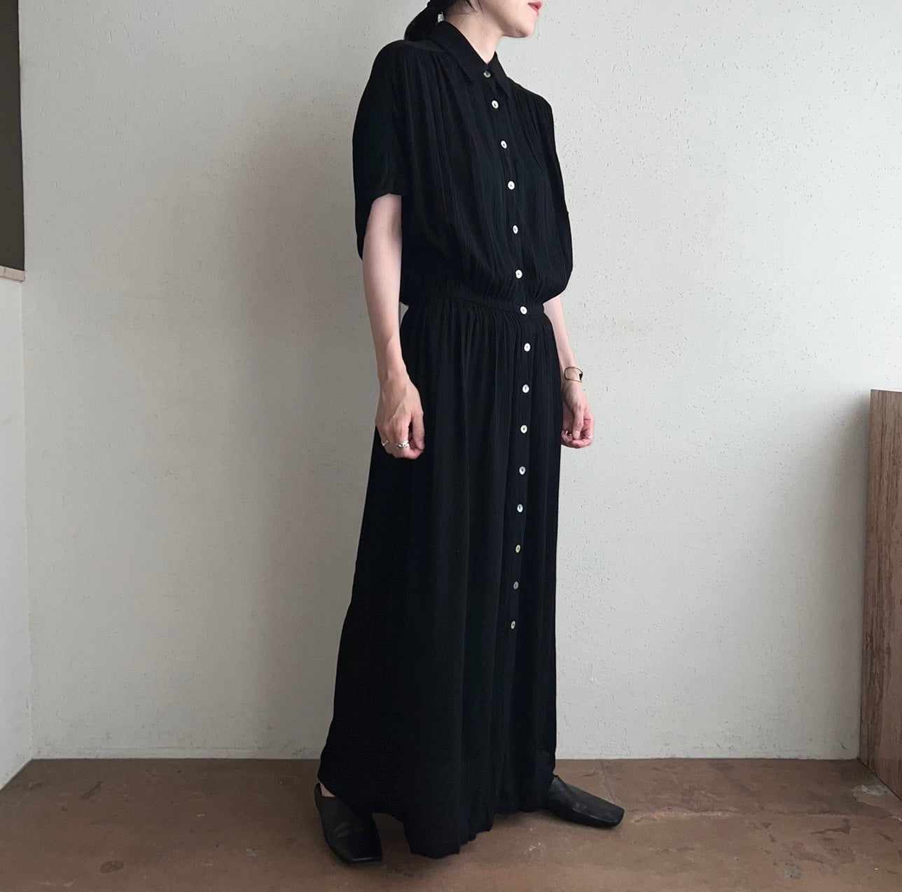 90s Rayon Belted Dress Dead Stock