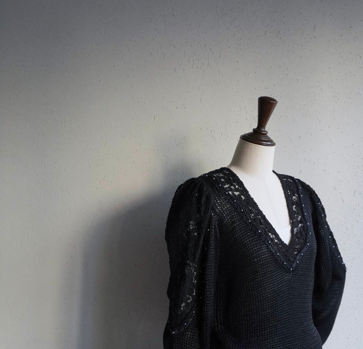 80s Black Design Knit