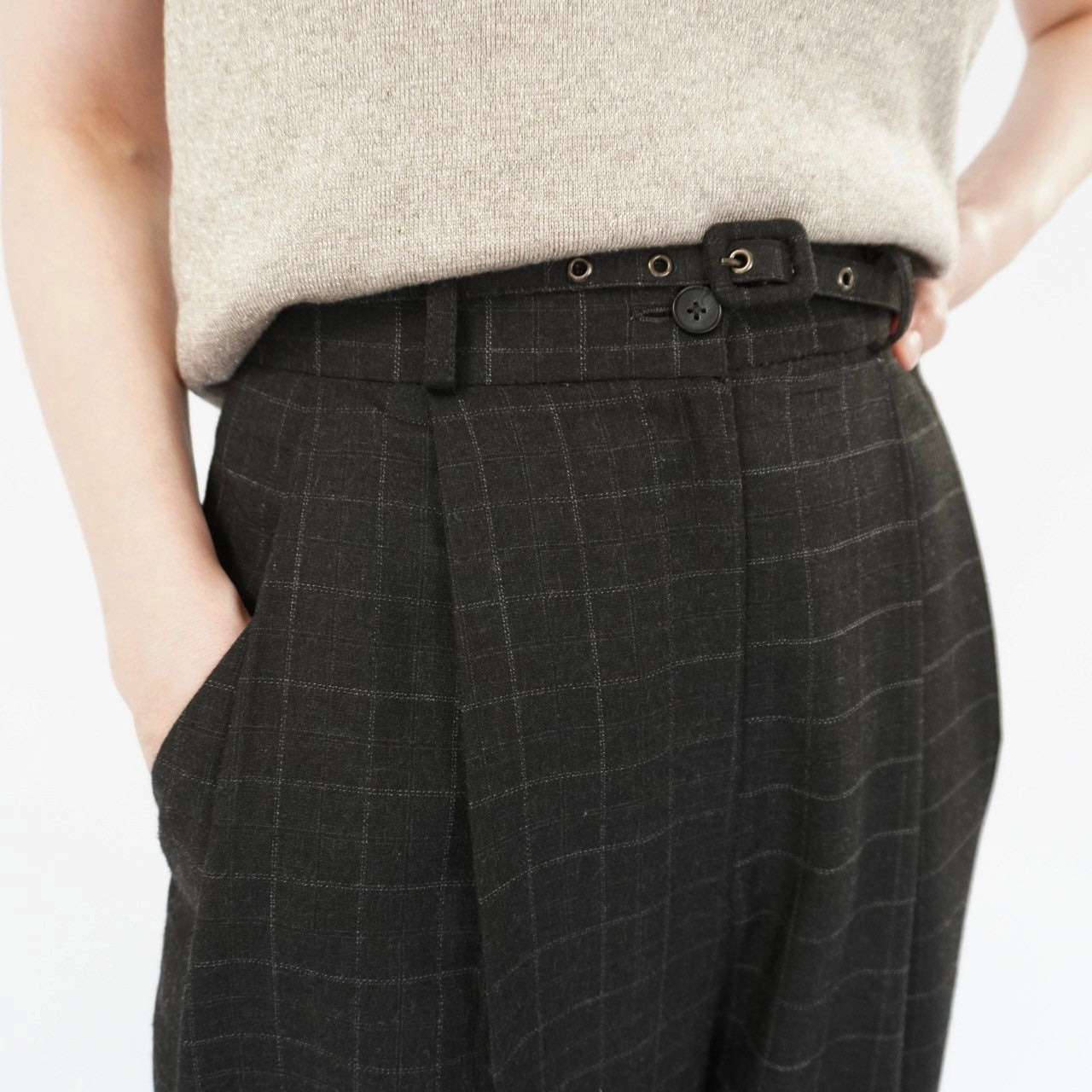 90s Plaid Wide Pants