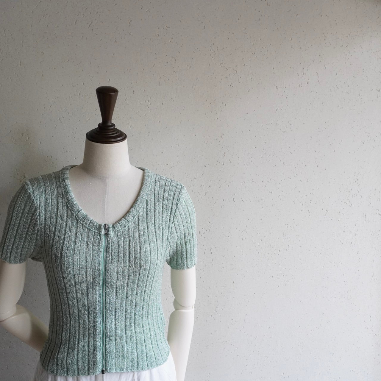 80s Ribbed Zip Top