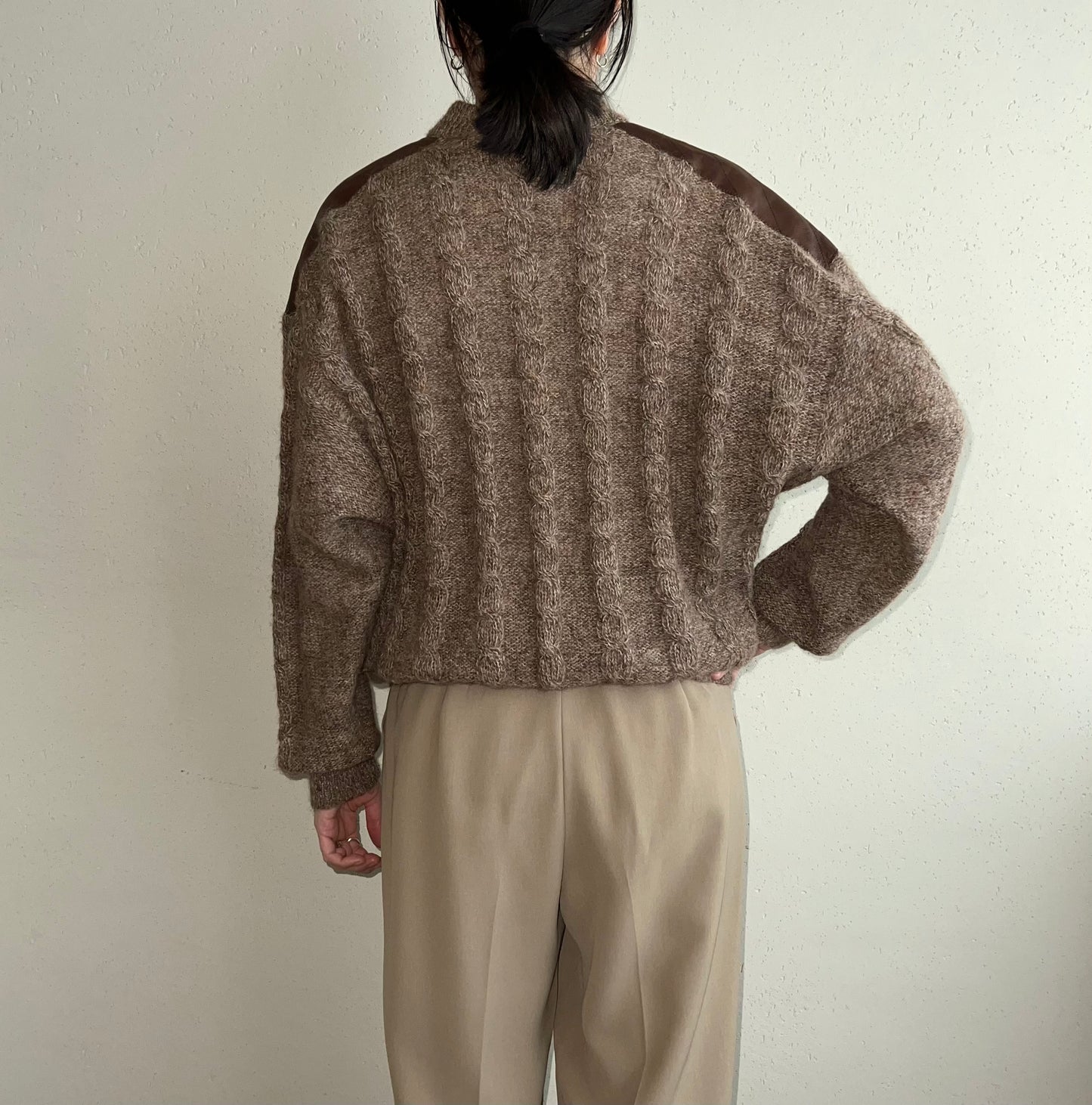 80s Leather Design Knit