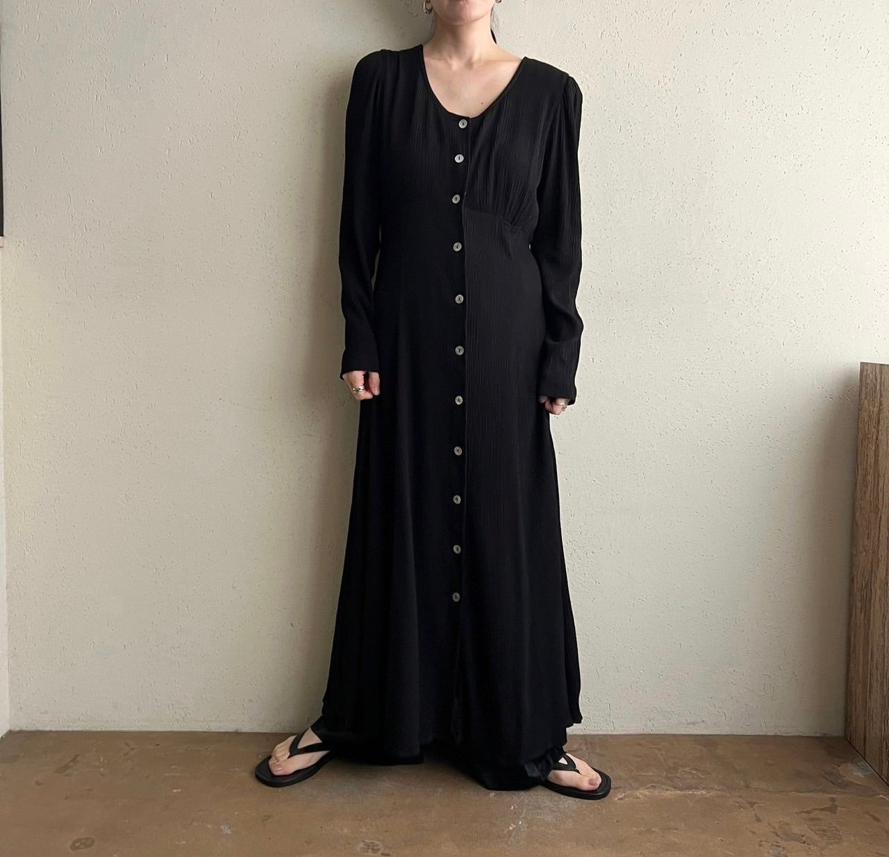 90s Black Maxi Dress Made in USA