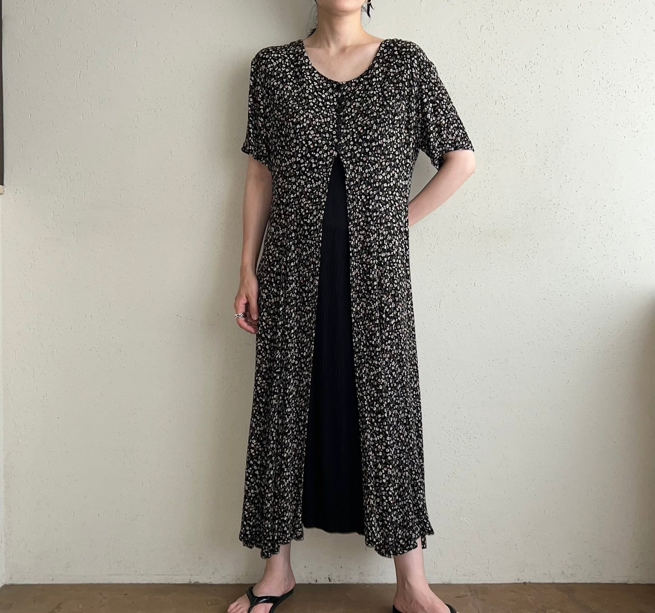 90s Printed Rayon Dress