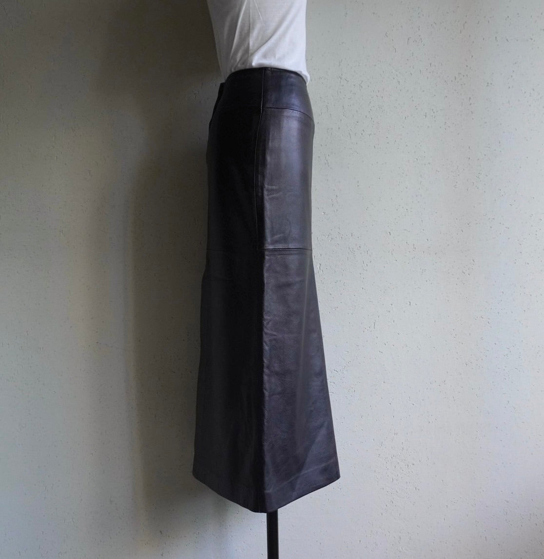 90s Black Leather Skirt