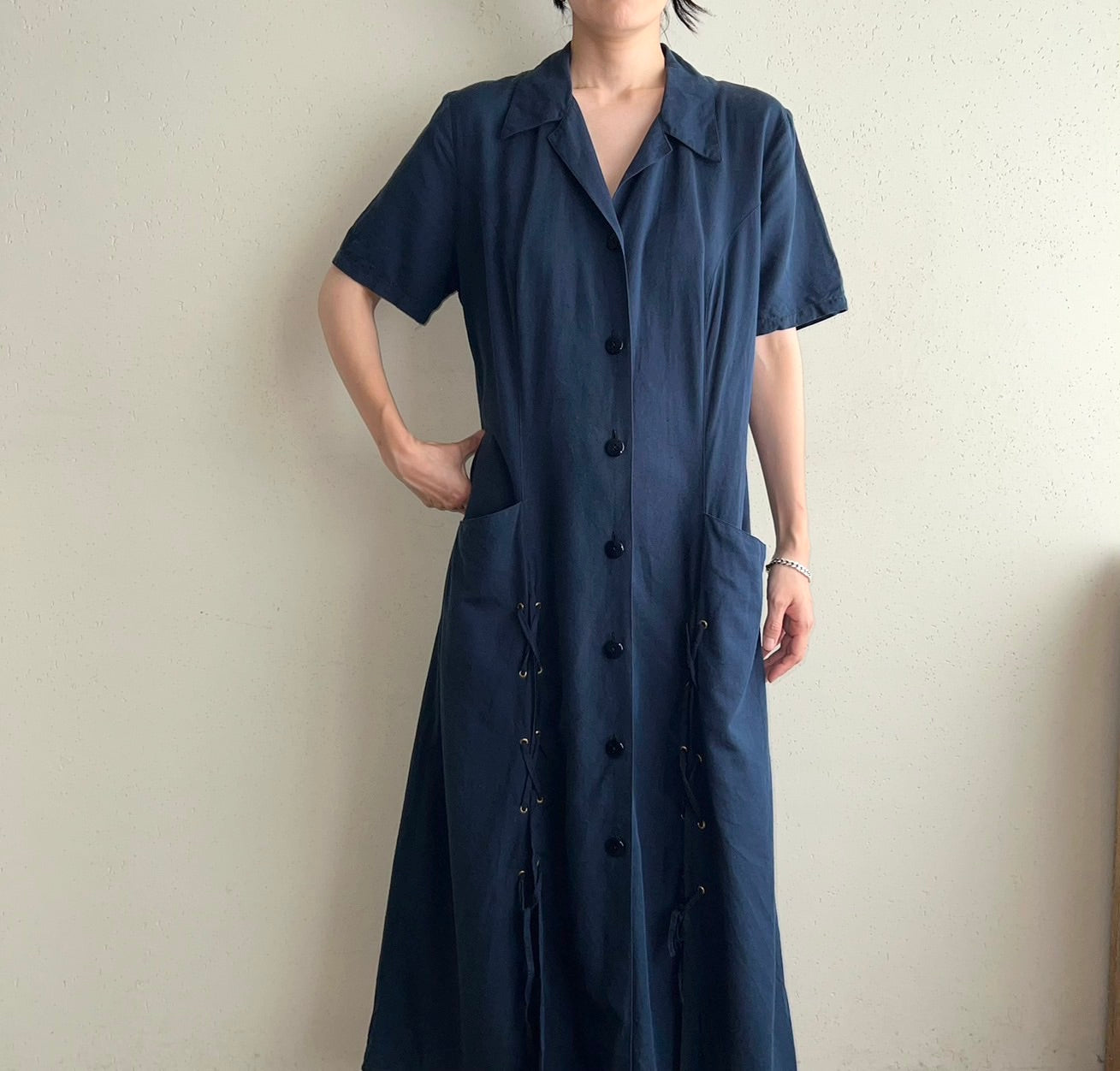 90s Lace up Dress Made in Italy