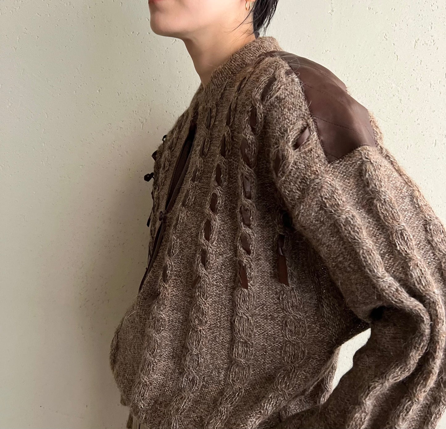 80s Leather Design Knit