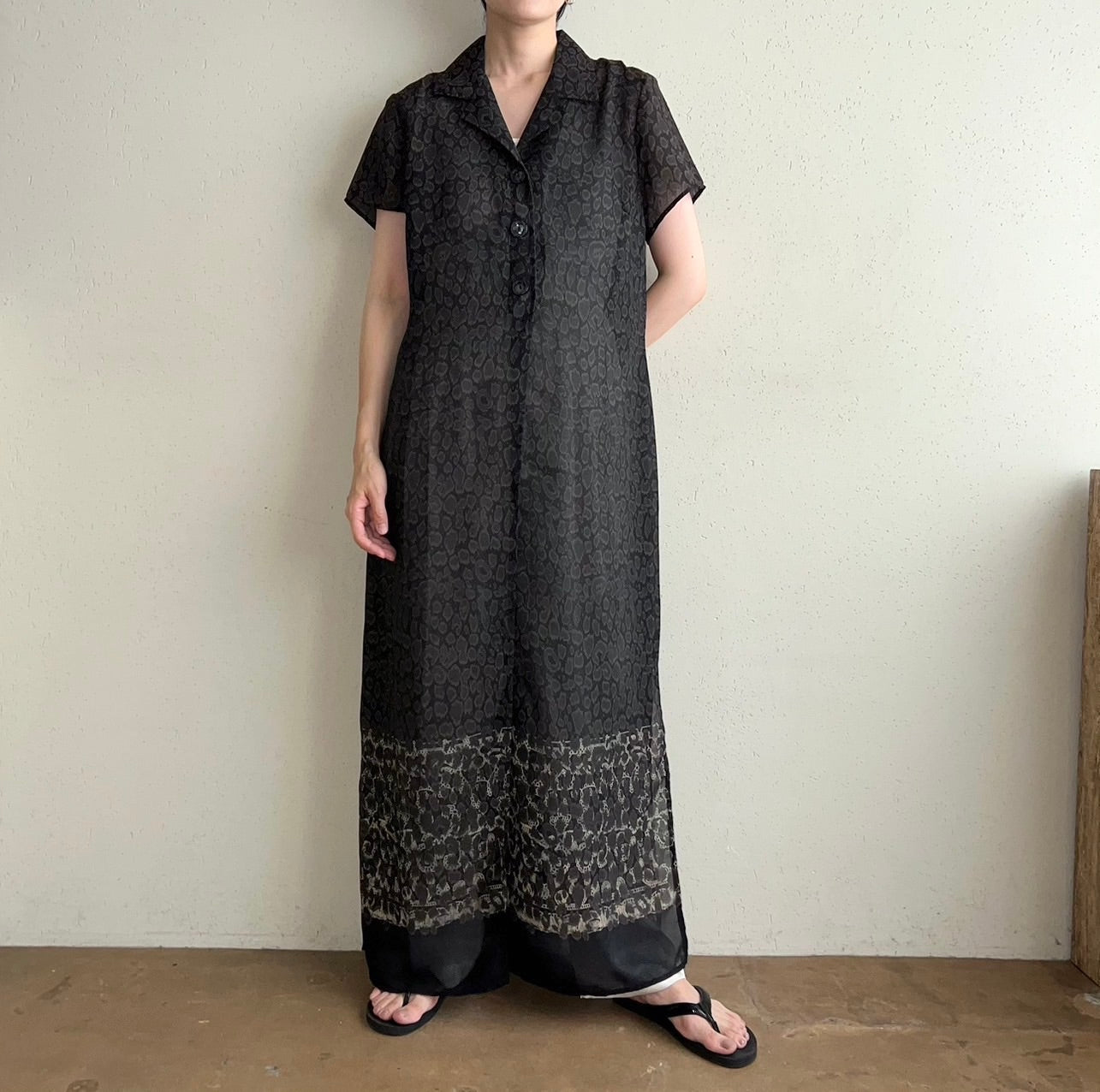 90s Printed Sheer Dress Made in USA
