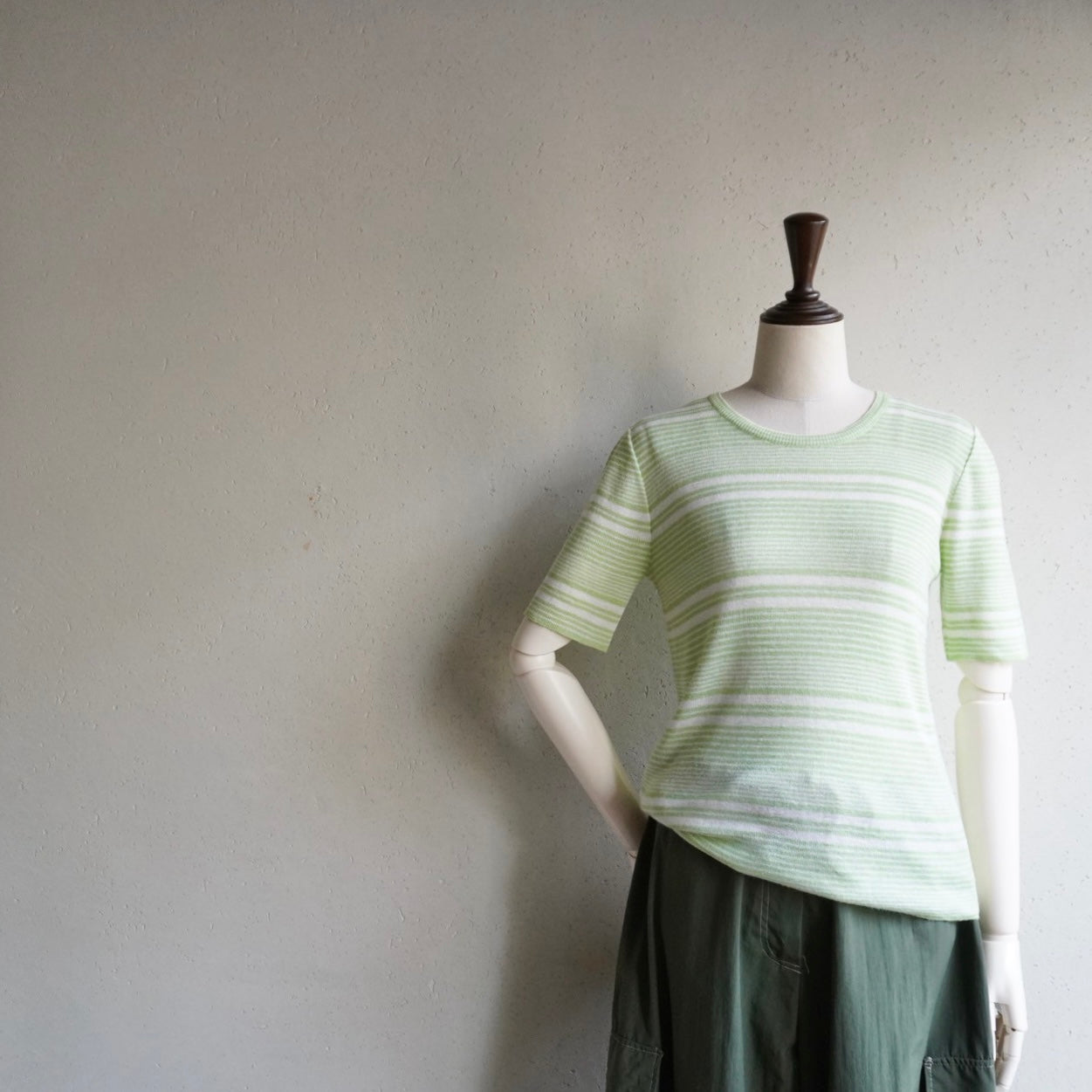70s Green Striped Top