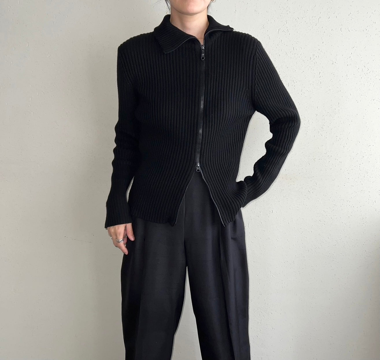 90s Zipped Knit Top