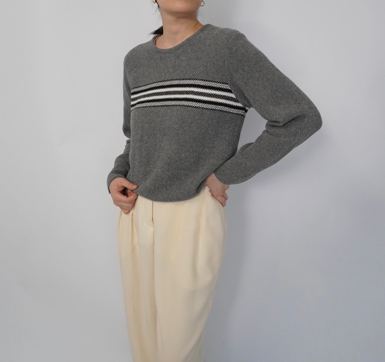 90s Line Design Cotton Top Made in USA