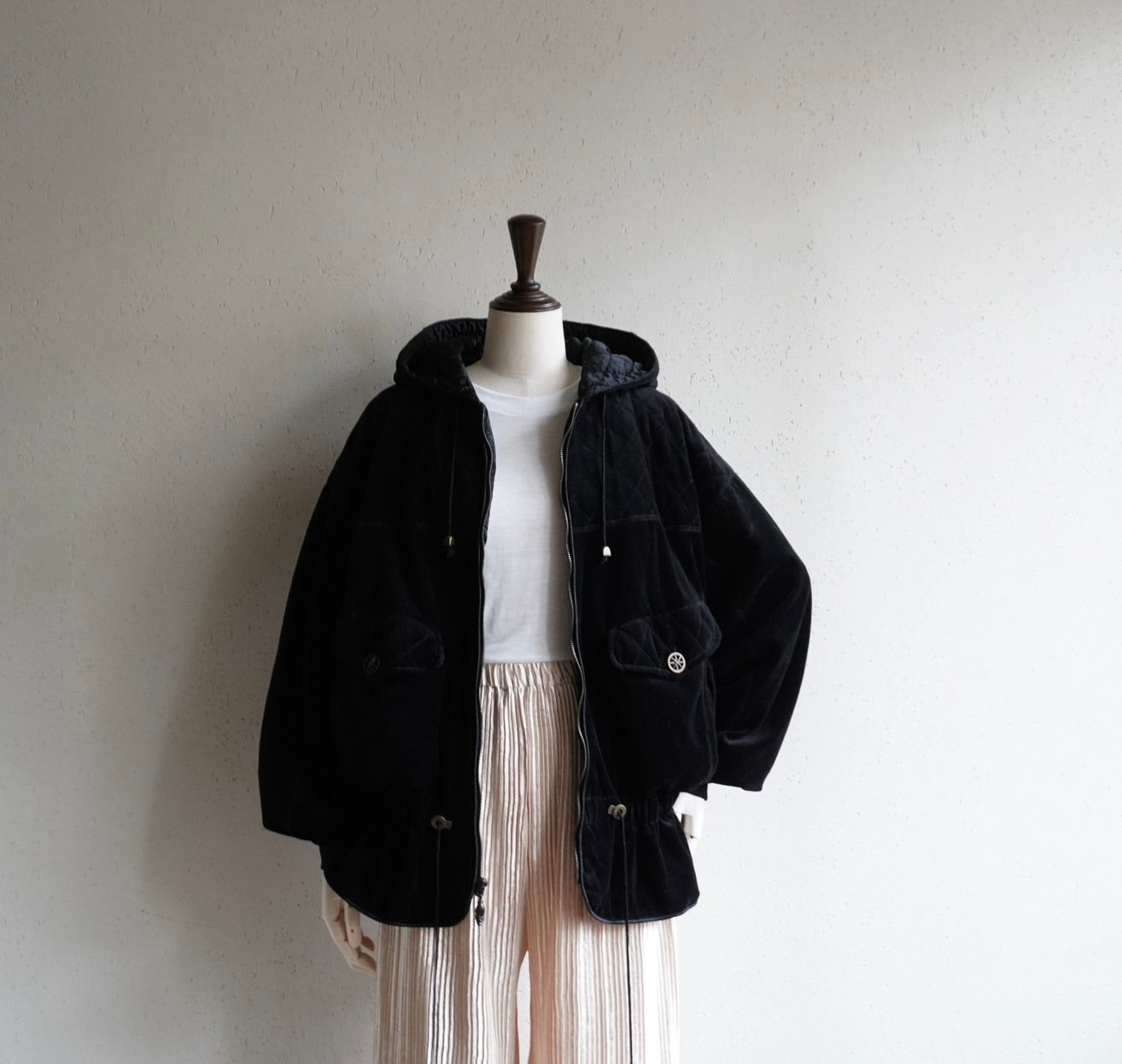 90s Black Velor Jacket