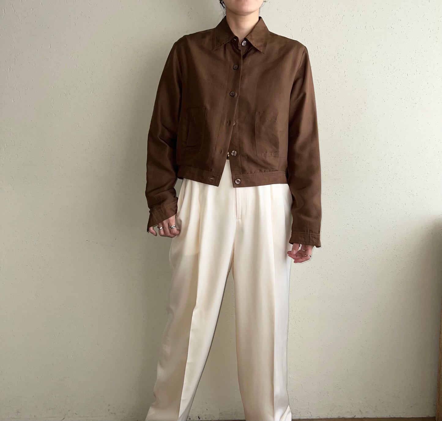 90s Silk Shirt Jacket