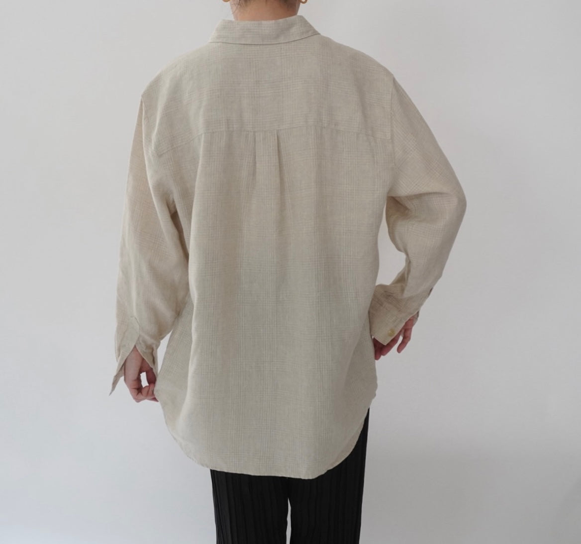 90s Beige Linen Shirt
