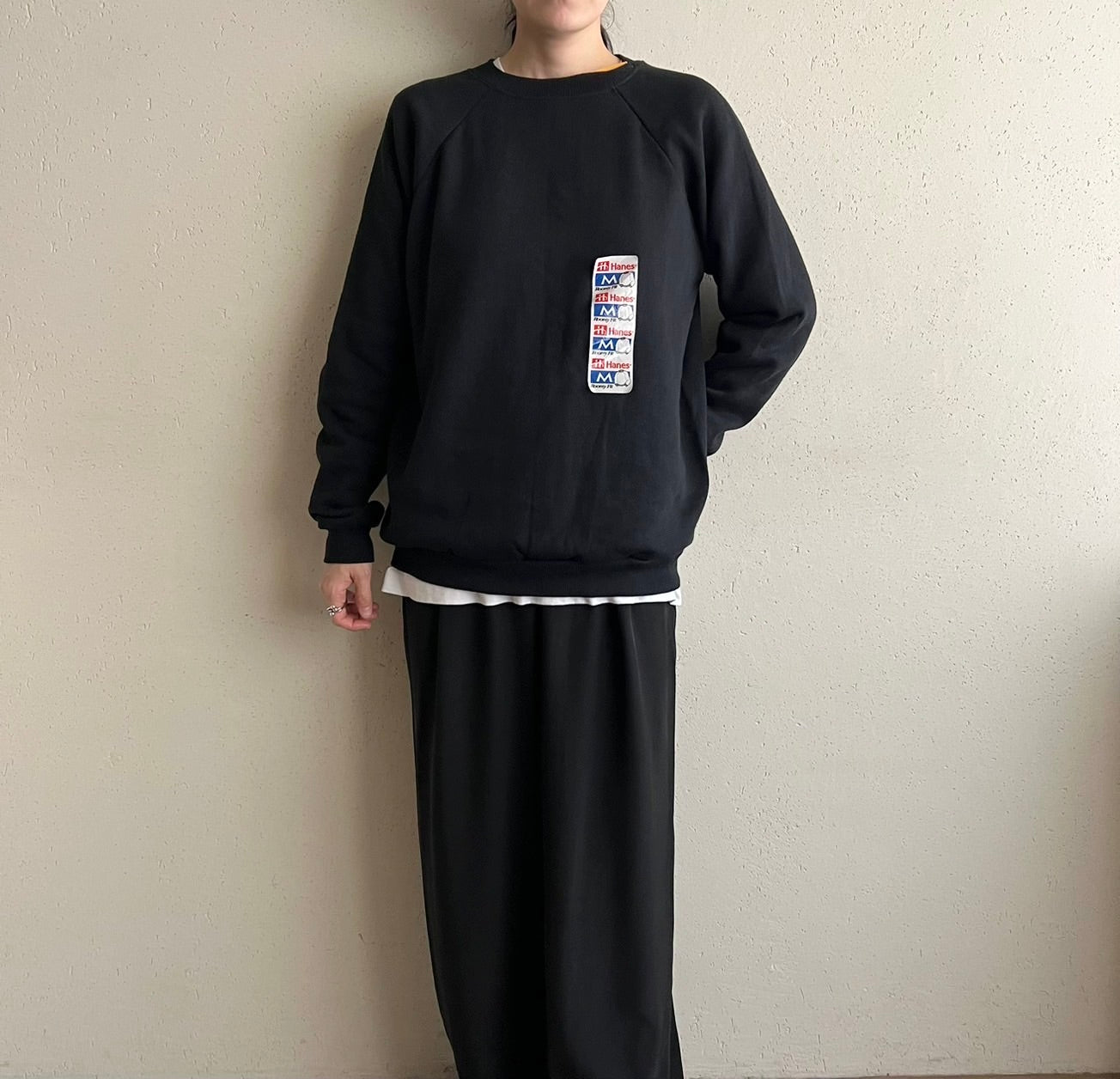 90s Black Sweater Made in USA Dead Stock