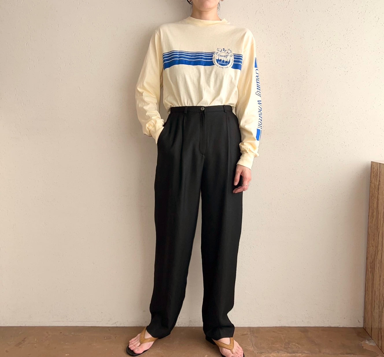 80s Printed Long T-shirt Made in USA