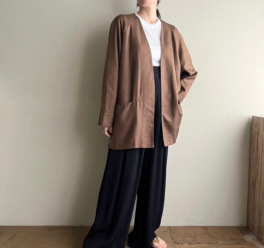 80s Silk Linen Jacket Made in Canada