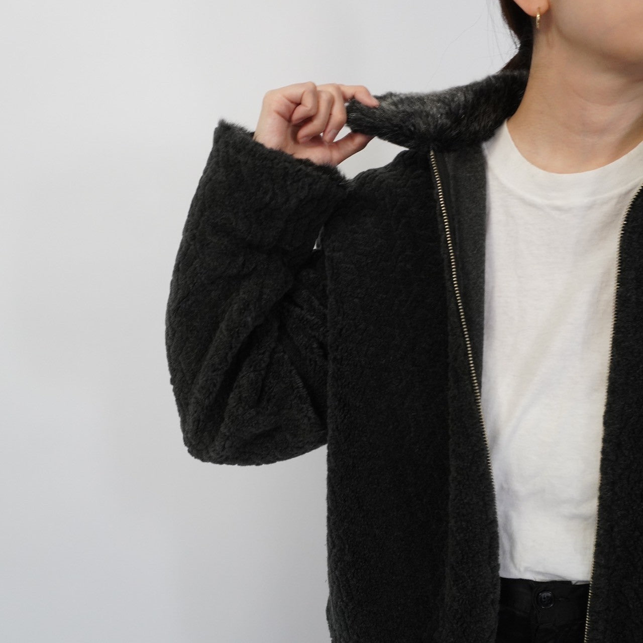 90s Fur Zip Top,Jacket