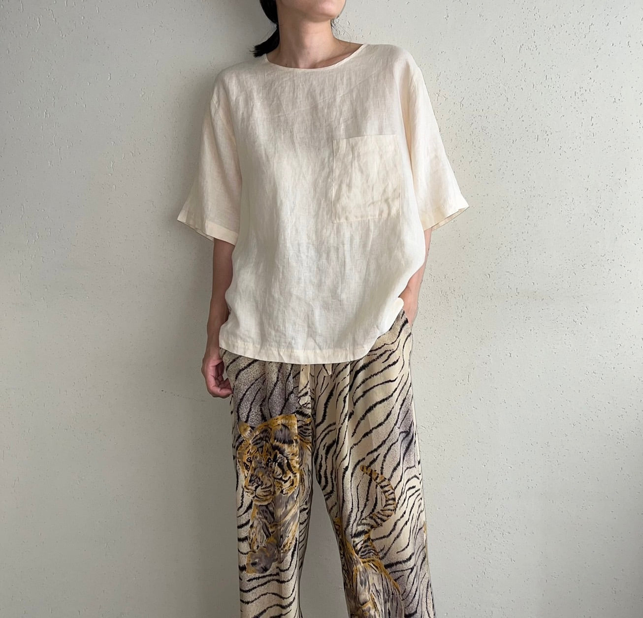 90s "Abercrombie&Fitch" Linen Top