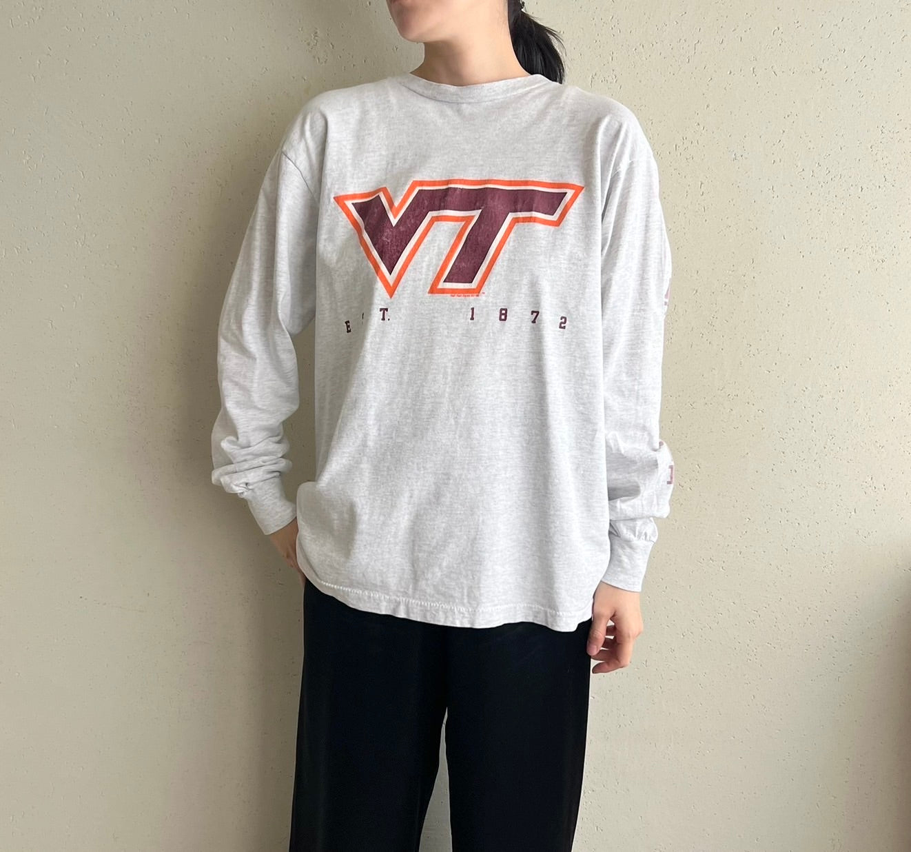 90s Printed Long Sleeves T-shirt Made in USA