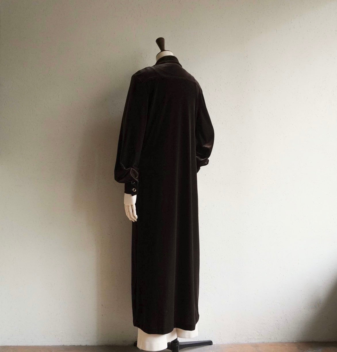 90s Brown Velor Maxi Dress Made in USA