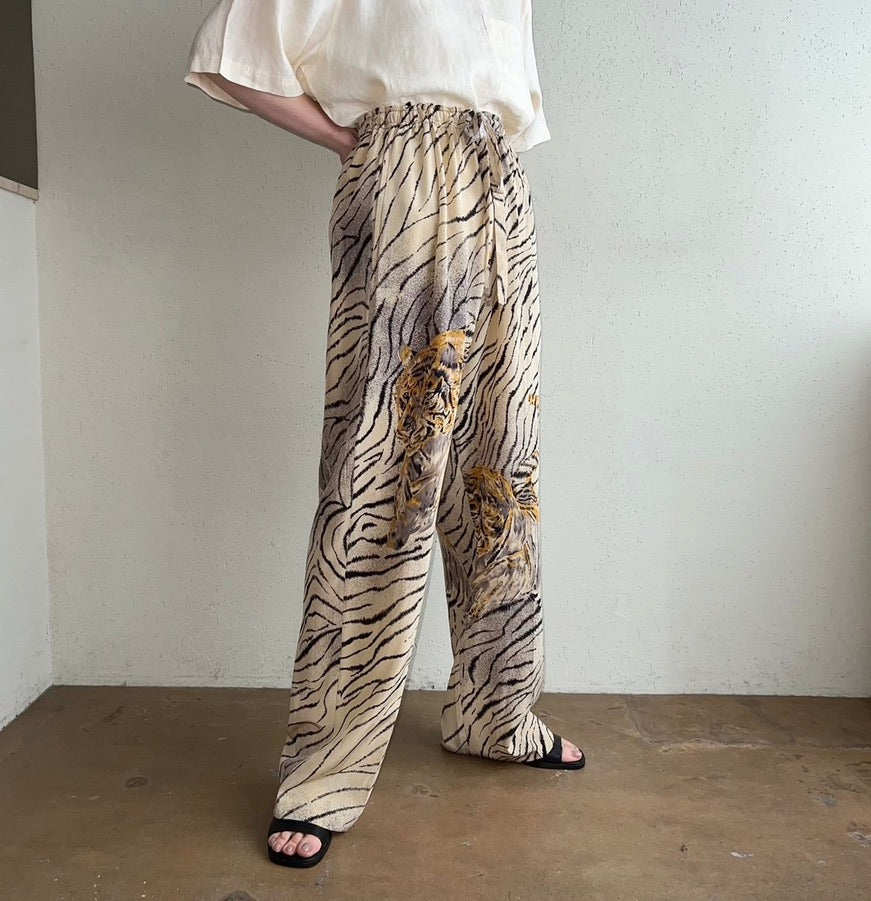 90s Printed Silk Pants