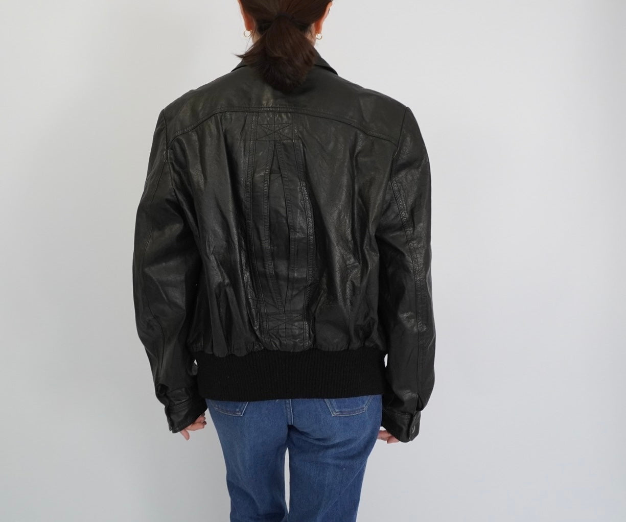 90s EURO Black Leather Jacket