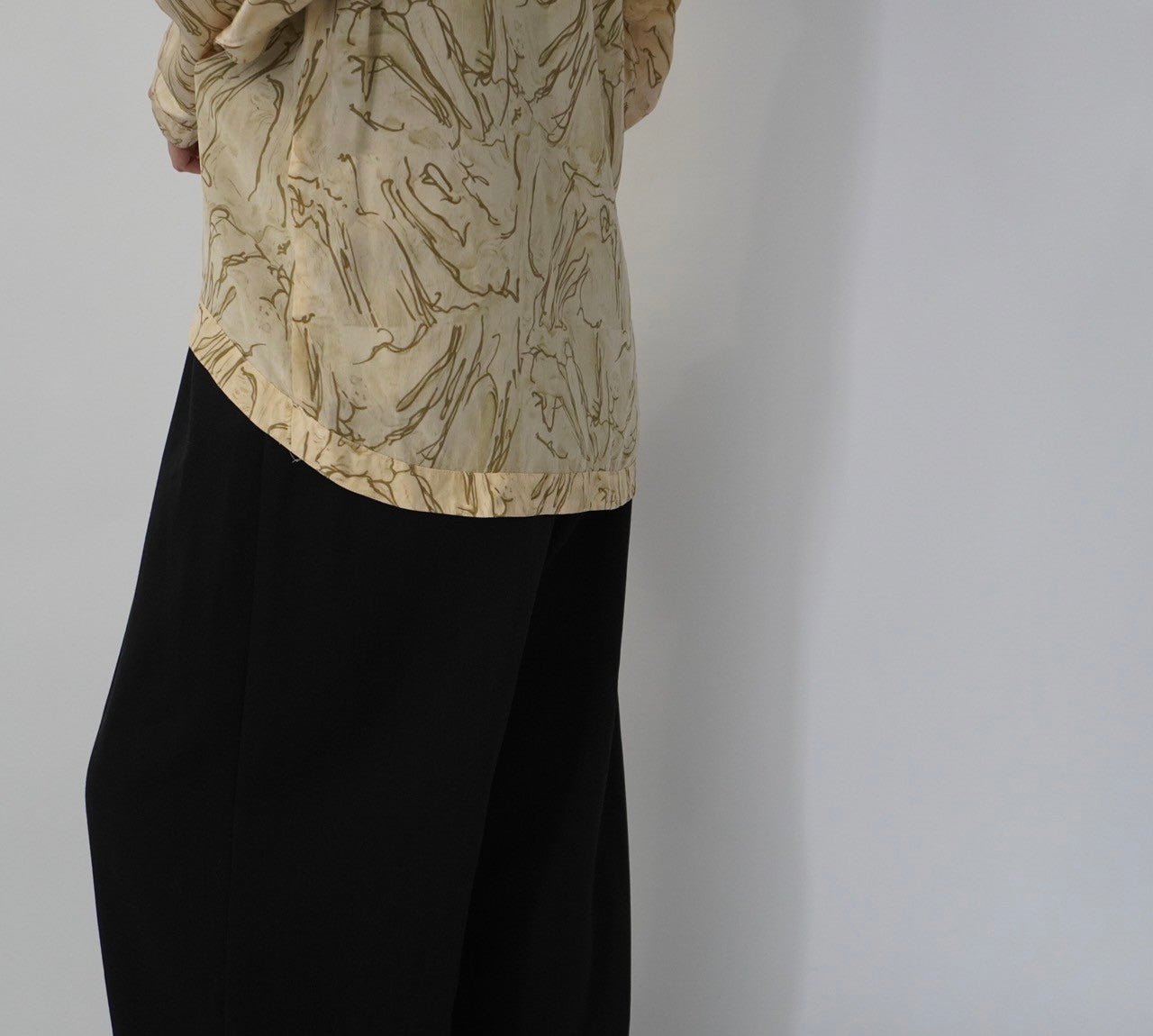 80s Silk Pattern Blouse