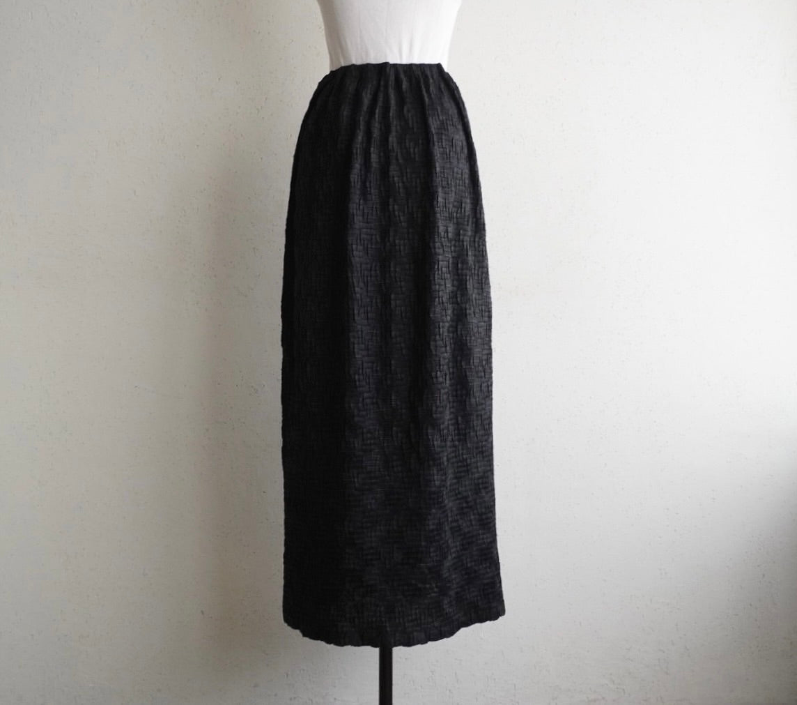 90s Pleat Design Maxi Skirt
