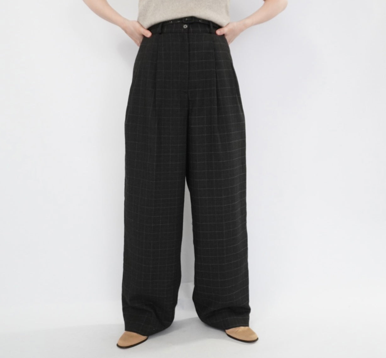 90s Plaid Wide Pants
