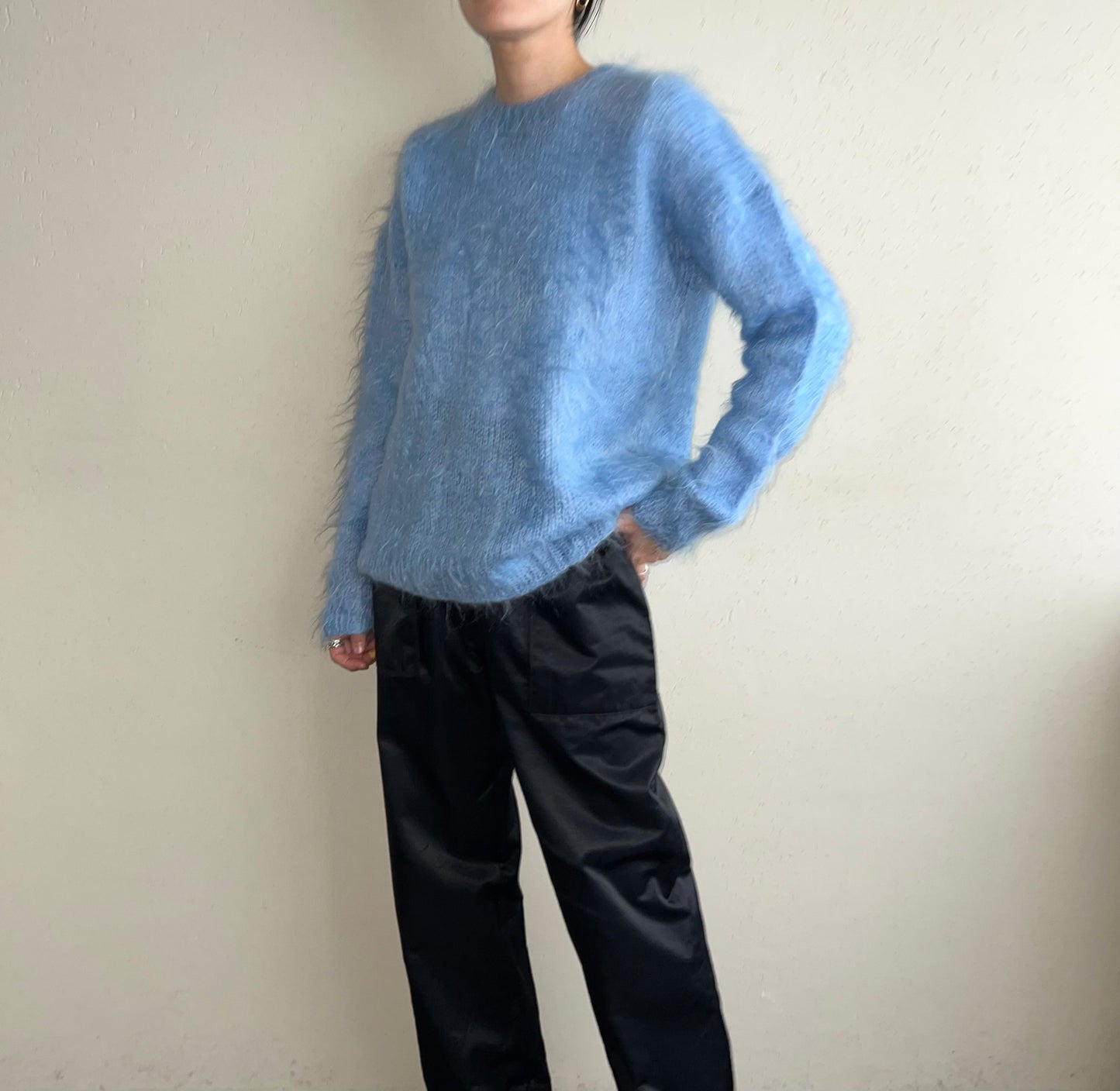 80s Light Blue Knit