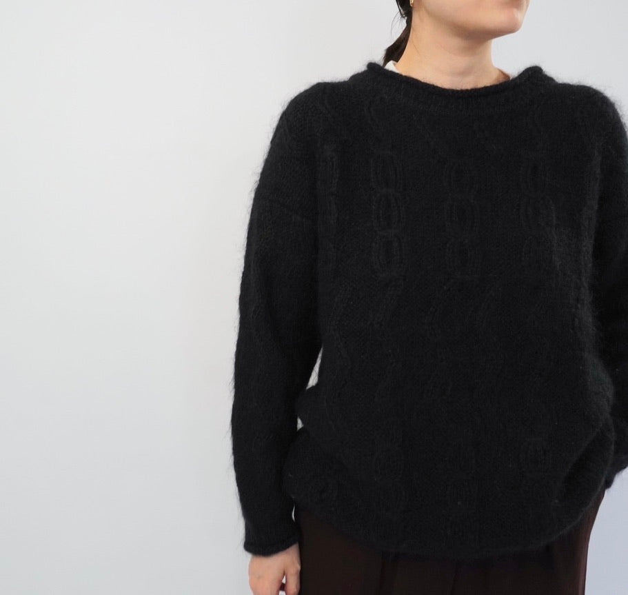 90s Black Mohair Knit