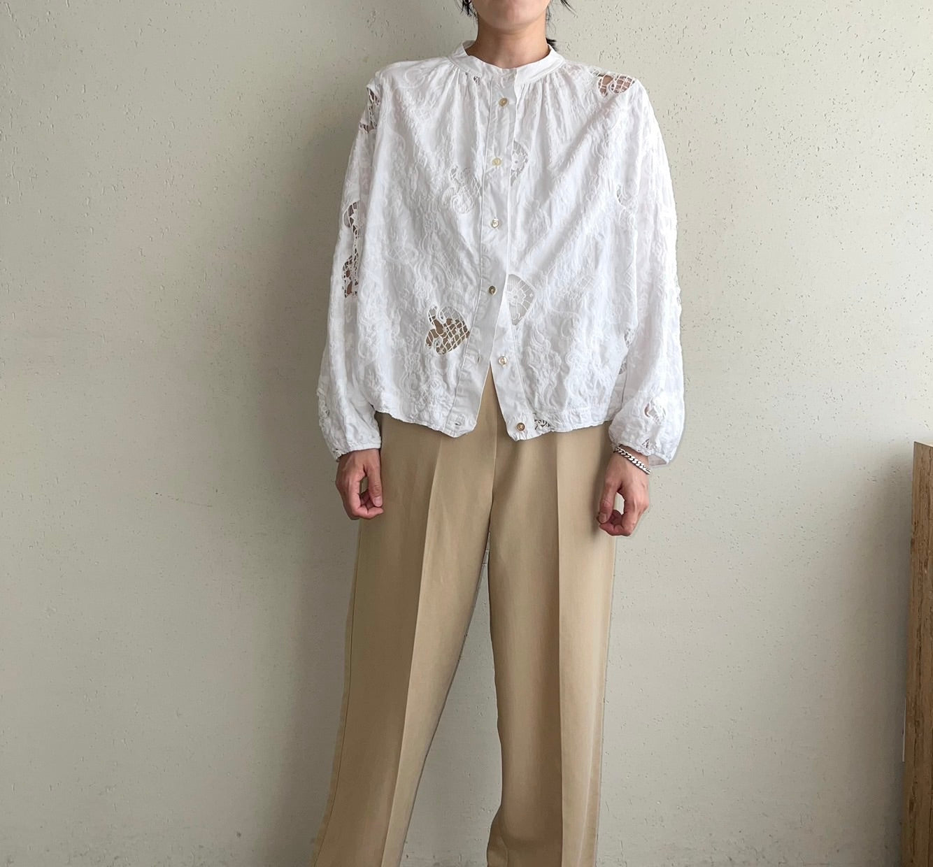 White Cut Lace Blouse