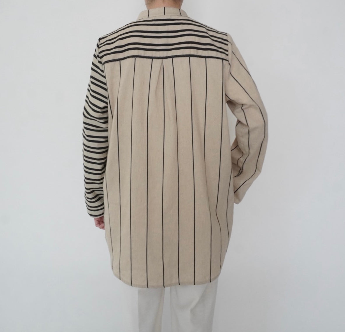 Beige Striped Design Shirt Made in Italy