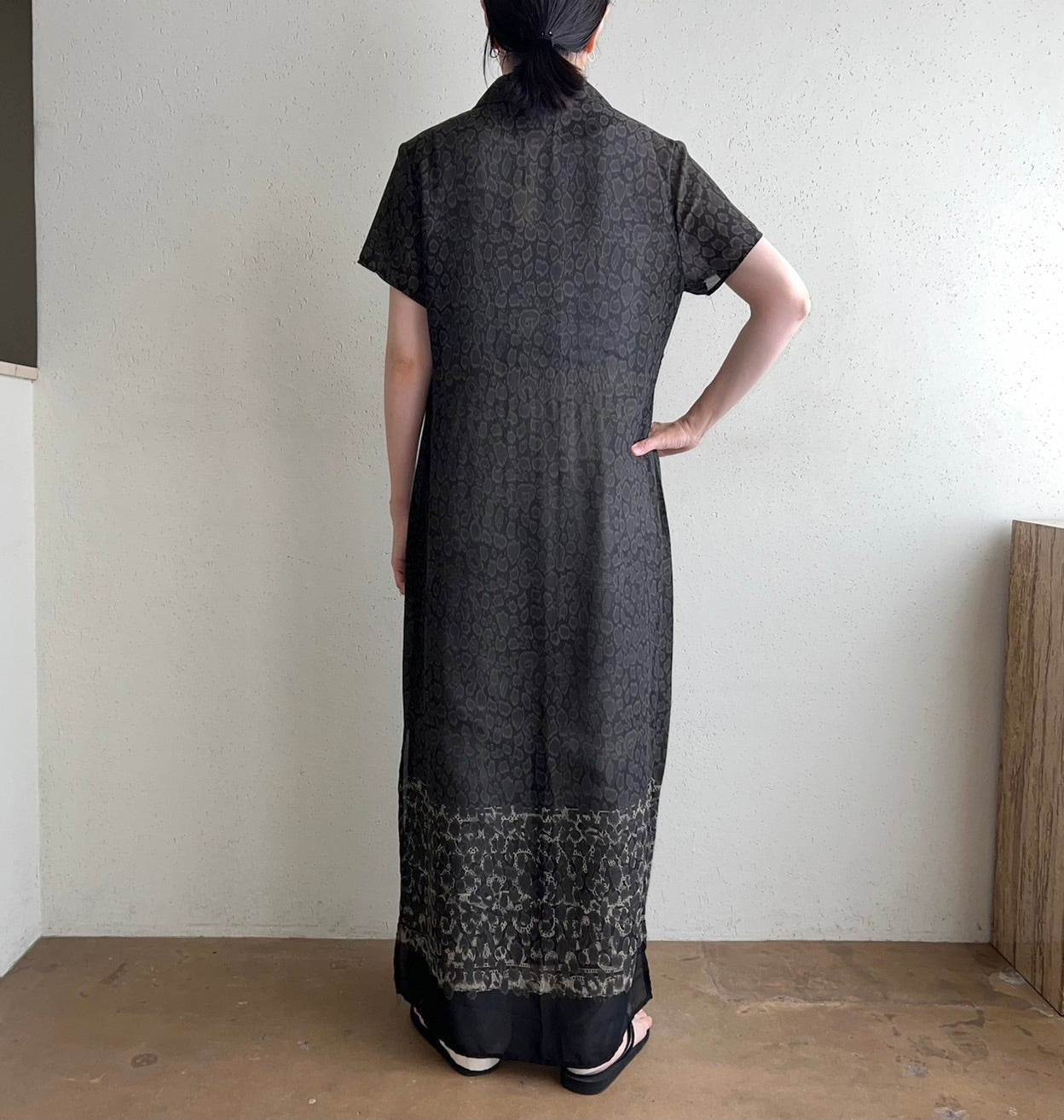 90s Printed Sheer Dress Made in USA