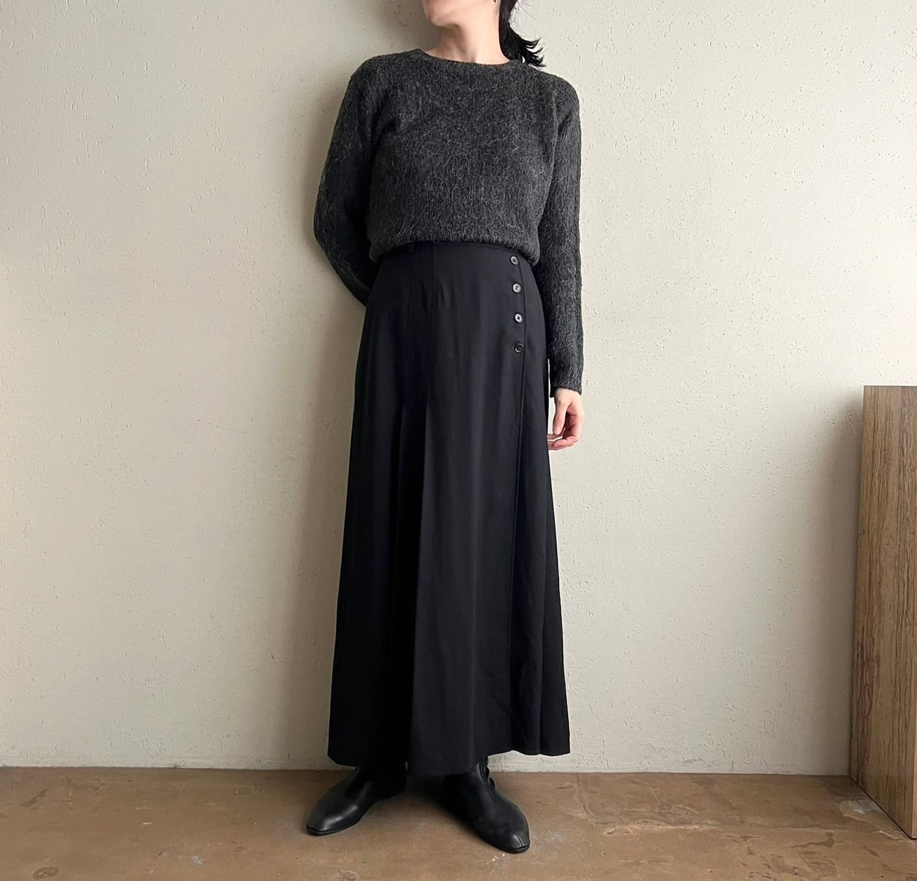 90s"Mondi" Pleated Design Skirt