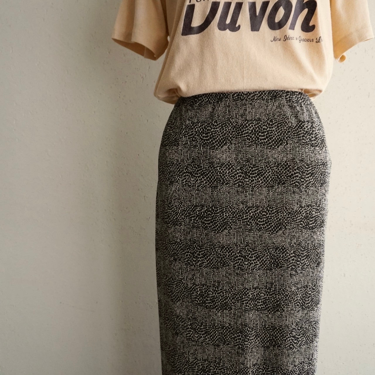 90s Pleated Print Skirt