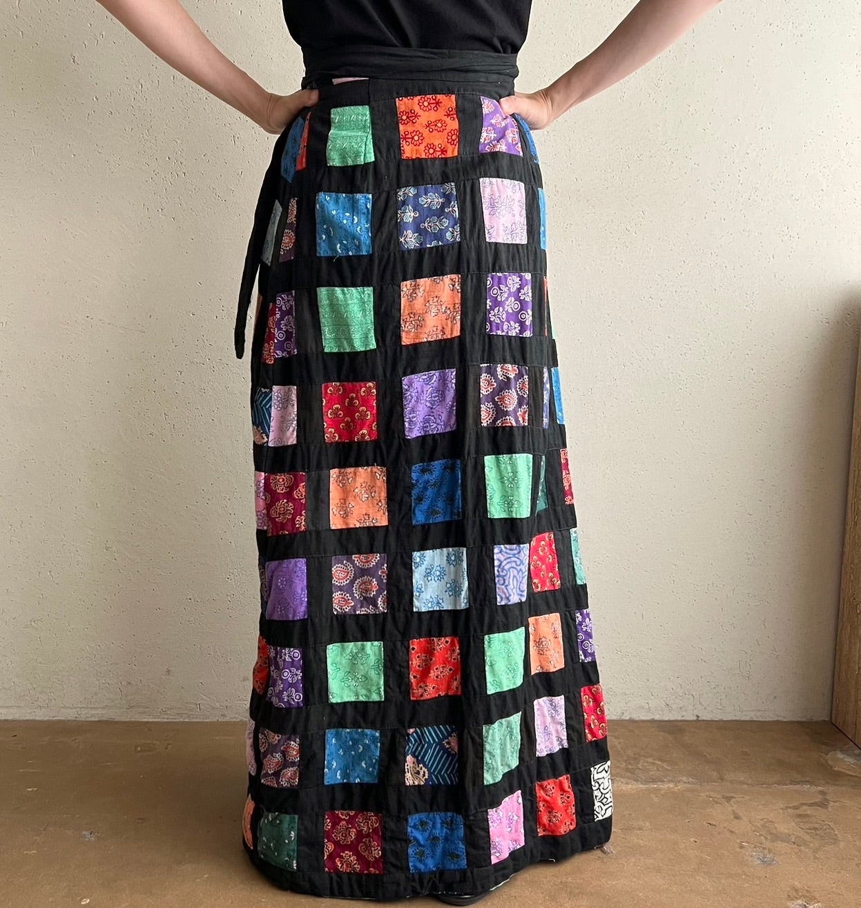 70s Patchwork Wrap Skirt