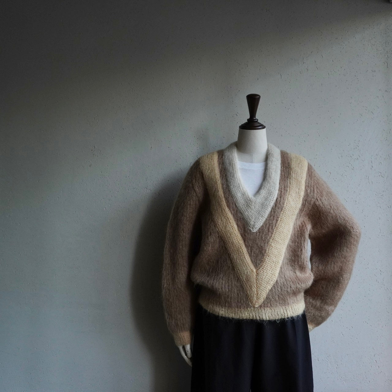 70s V Neck Mohair Knit