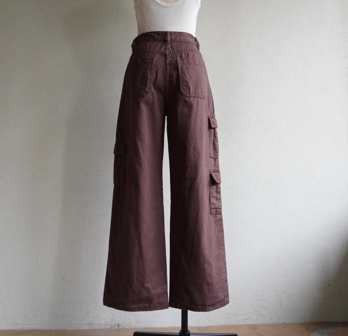 Brown Work Wide Pants