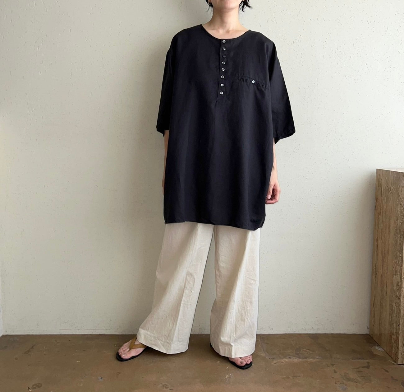 90s Oversized Linen Top