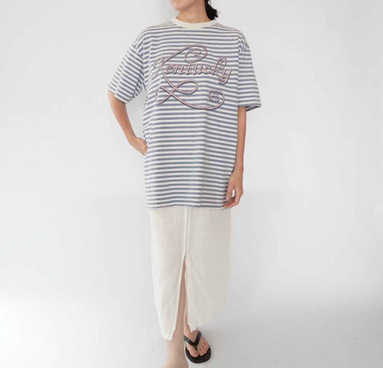 90s Striped Print T-shirt
