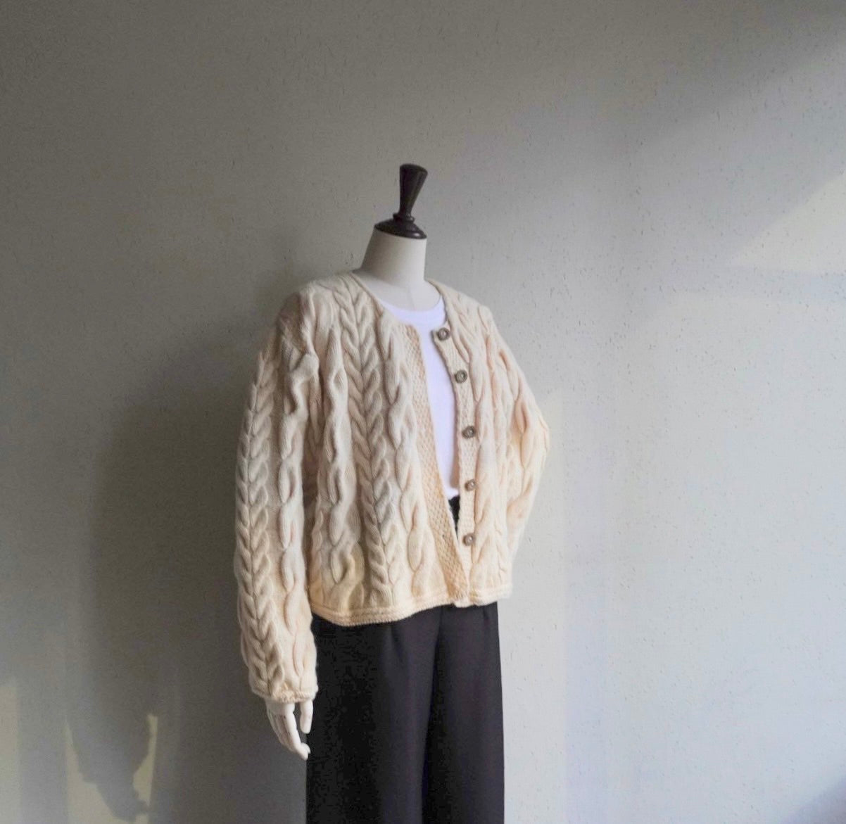 90s Wool Design Knit Cardigan Made in Ireland